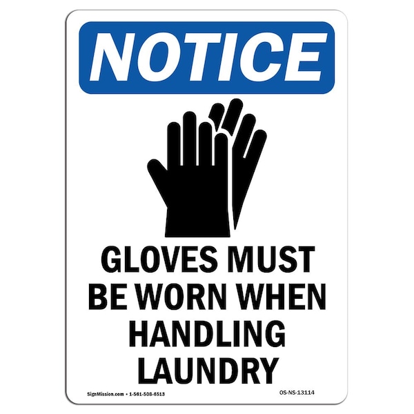 OSHA, Gloves Must Worn, 5in X 3.5in, 10PK, 3.5" W, 5" H, Portrait, PK10, OS-NS-D-35-V-13114-10PK